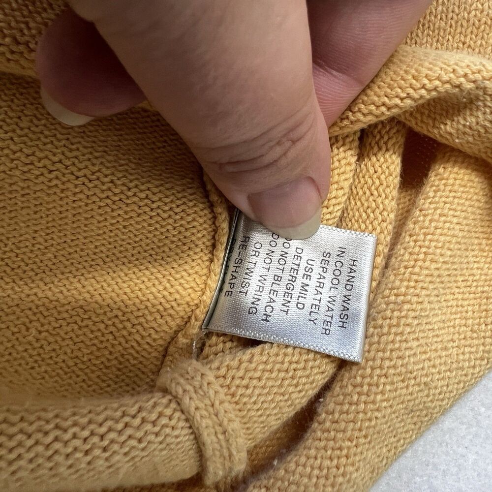 Christopher & Banks Yellow Cotton Sweater Top Cottagecore Grandpa Core XL - Picture 5 of 7